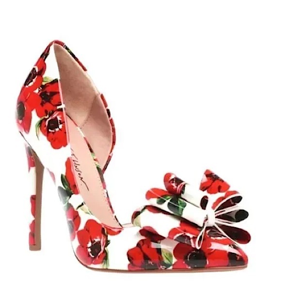 New Betsey Johnson Rose Bow Heels - Picture 1 of 9